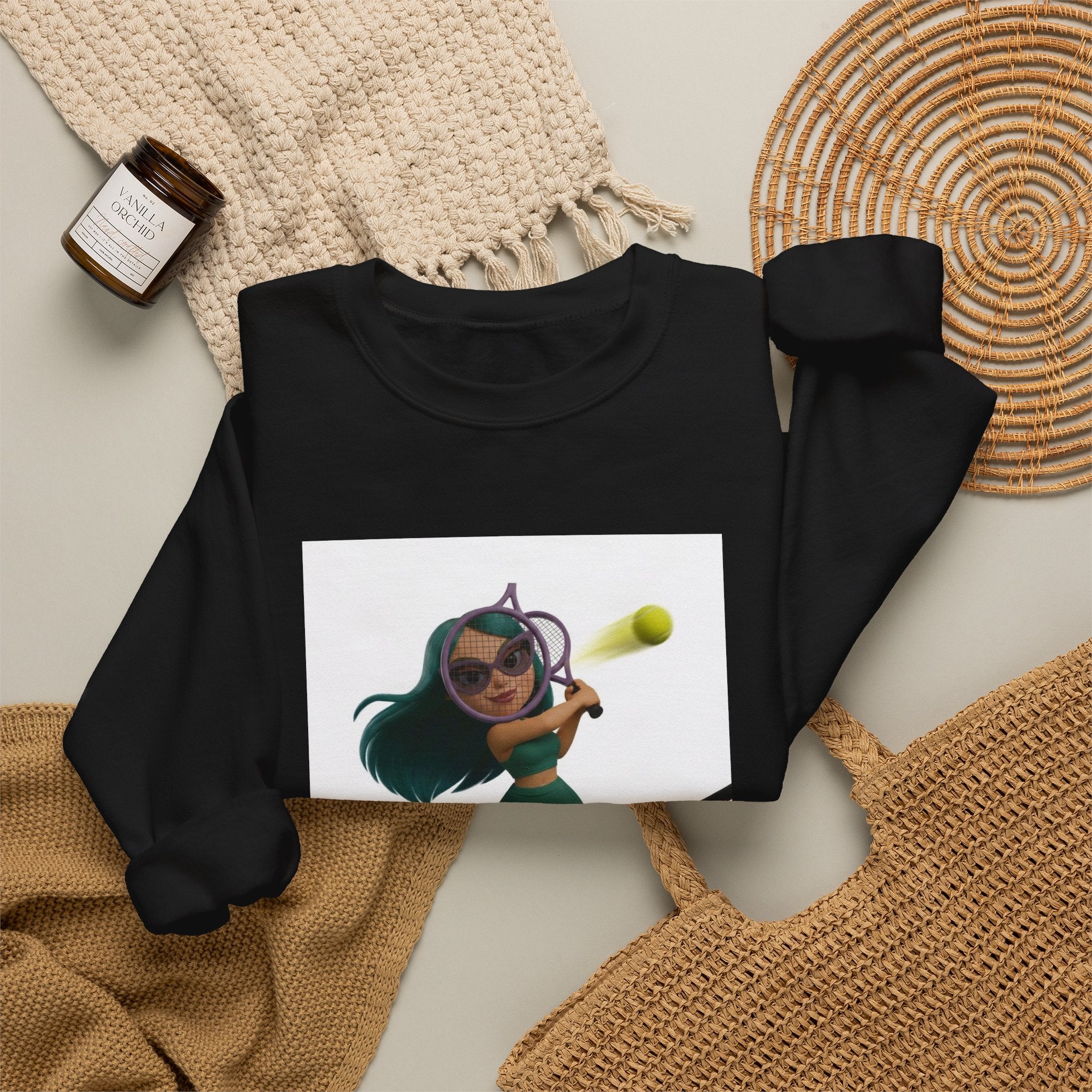 Tween Tennis Crewneck Sweatshirt — "TWEENS SPORTS" Graphic