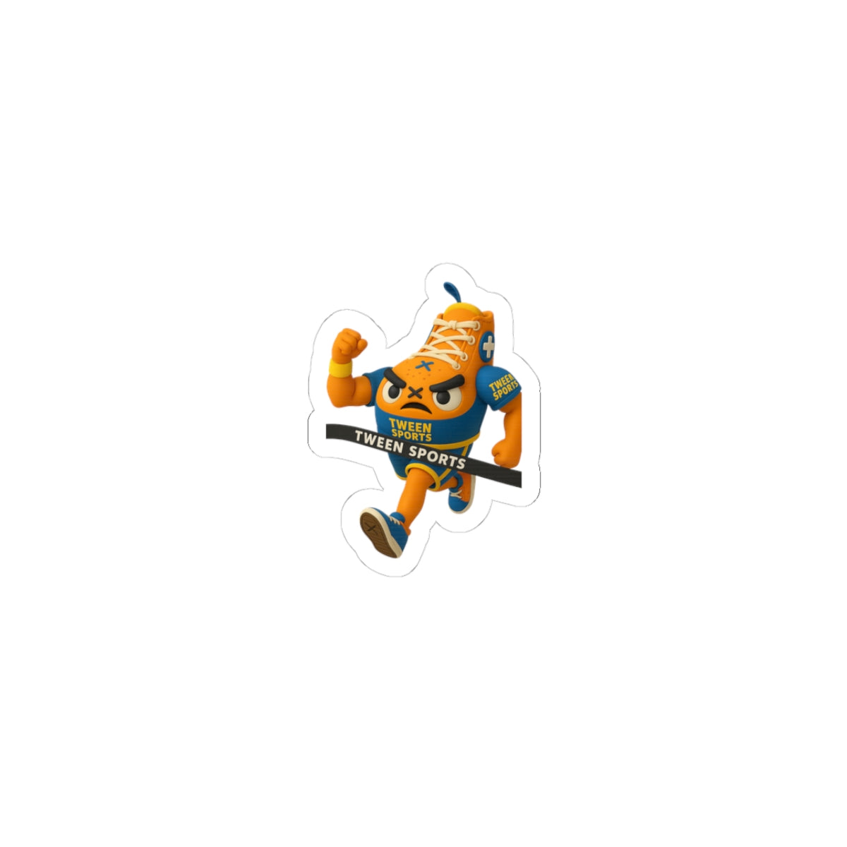 Kiss-Cut Sticker — Cartoon Running Sneaker Mascot (Tween Sports)