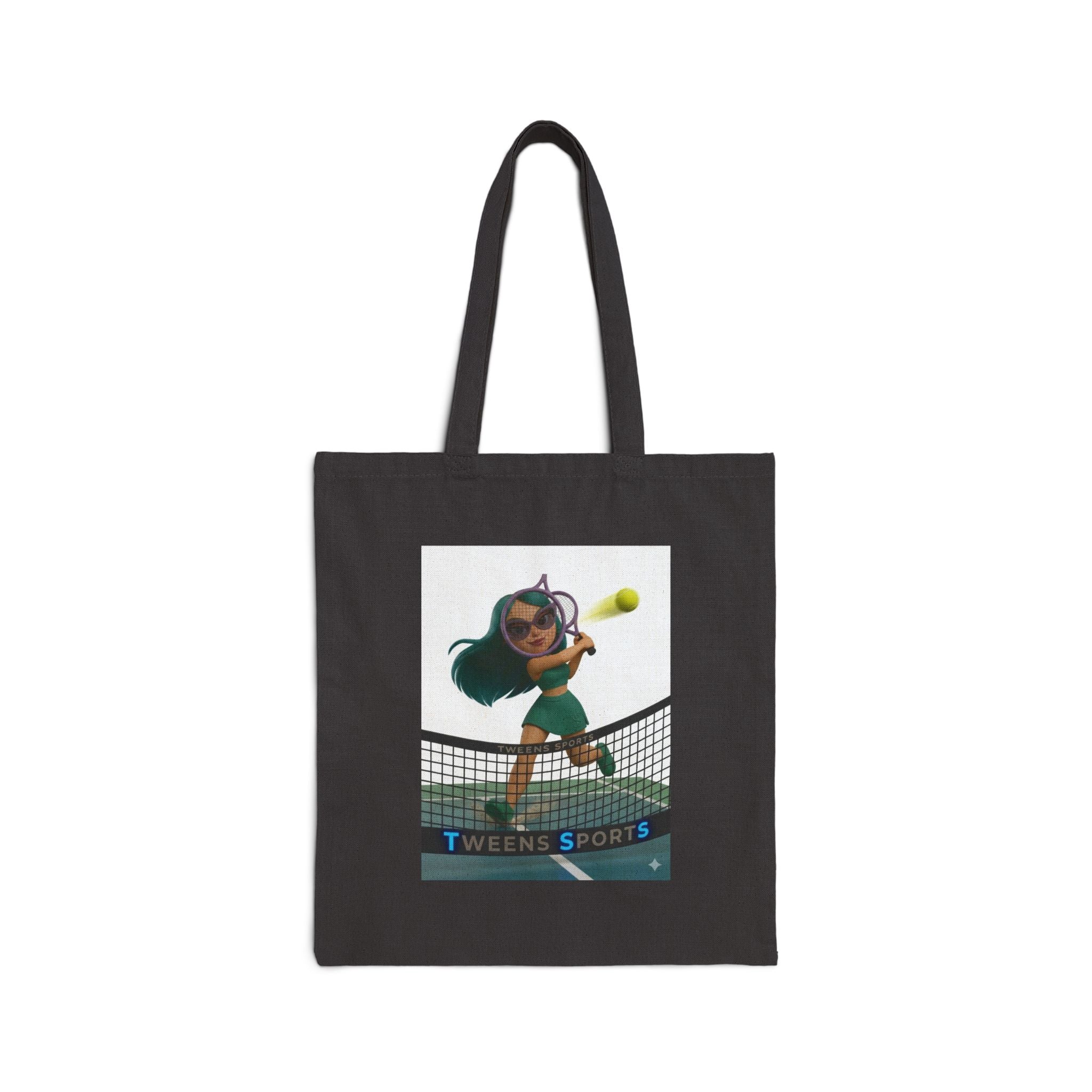Tennis Girl Canvas Tote Bag — Tween Sports Graphic Cotton Shopper