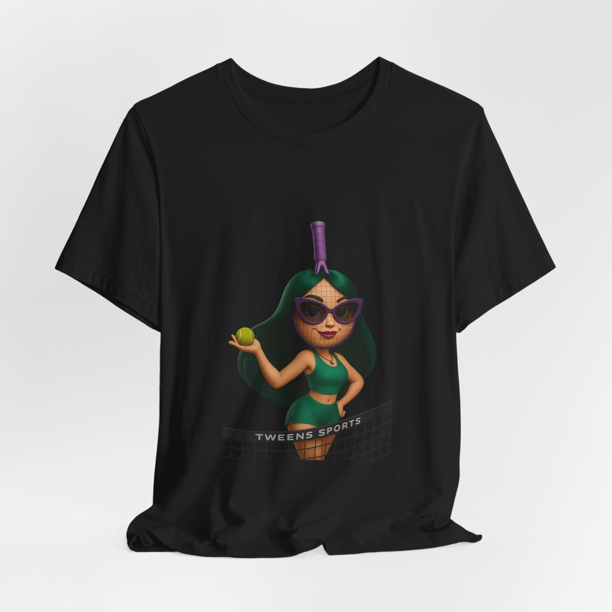 Women's Beach Volleyball Cartoon Tee — 'Queen of the Court' Graphic Shirt