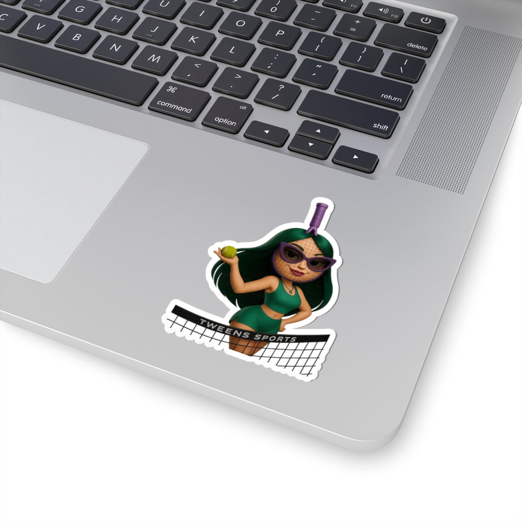 Tweens Tennis Sticker — Cute Retro Girl Tennis Kiss-Cut Sticker ("Tweens Sports")