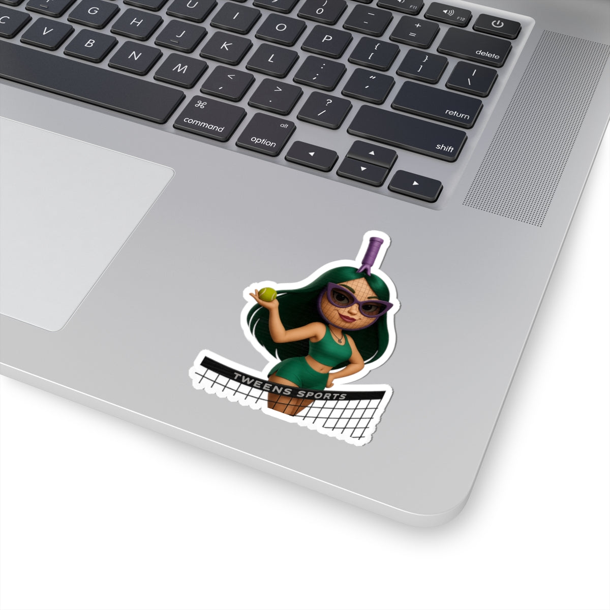 Tweens Tennis Sticker — Cute Retro Girl Tennis Kiss-Cut Sticker ("Tweens Sports")