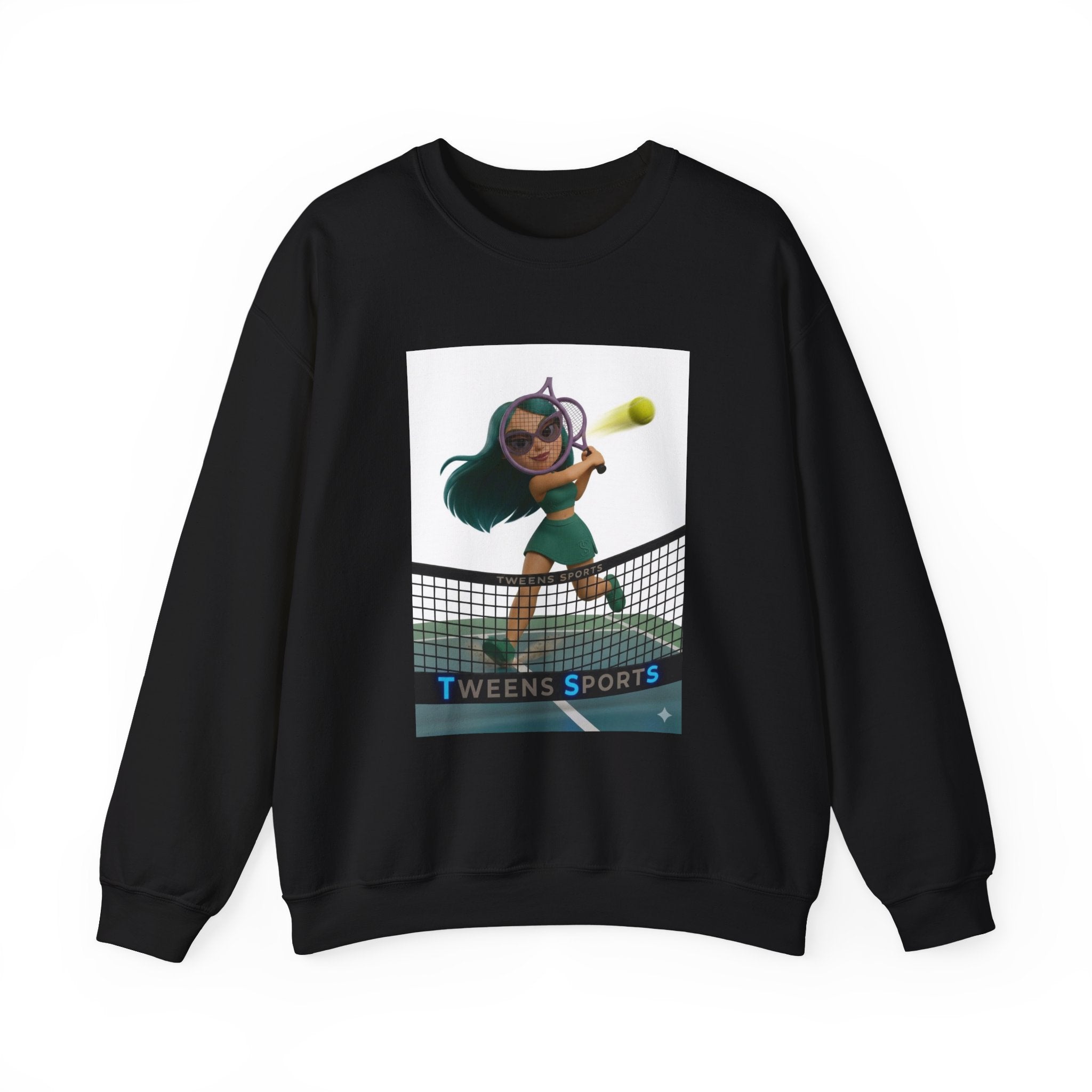 Tween Tennis Crewneck Sweatshirt — "TWEENS SPORTS" Graphic