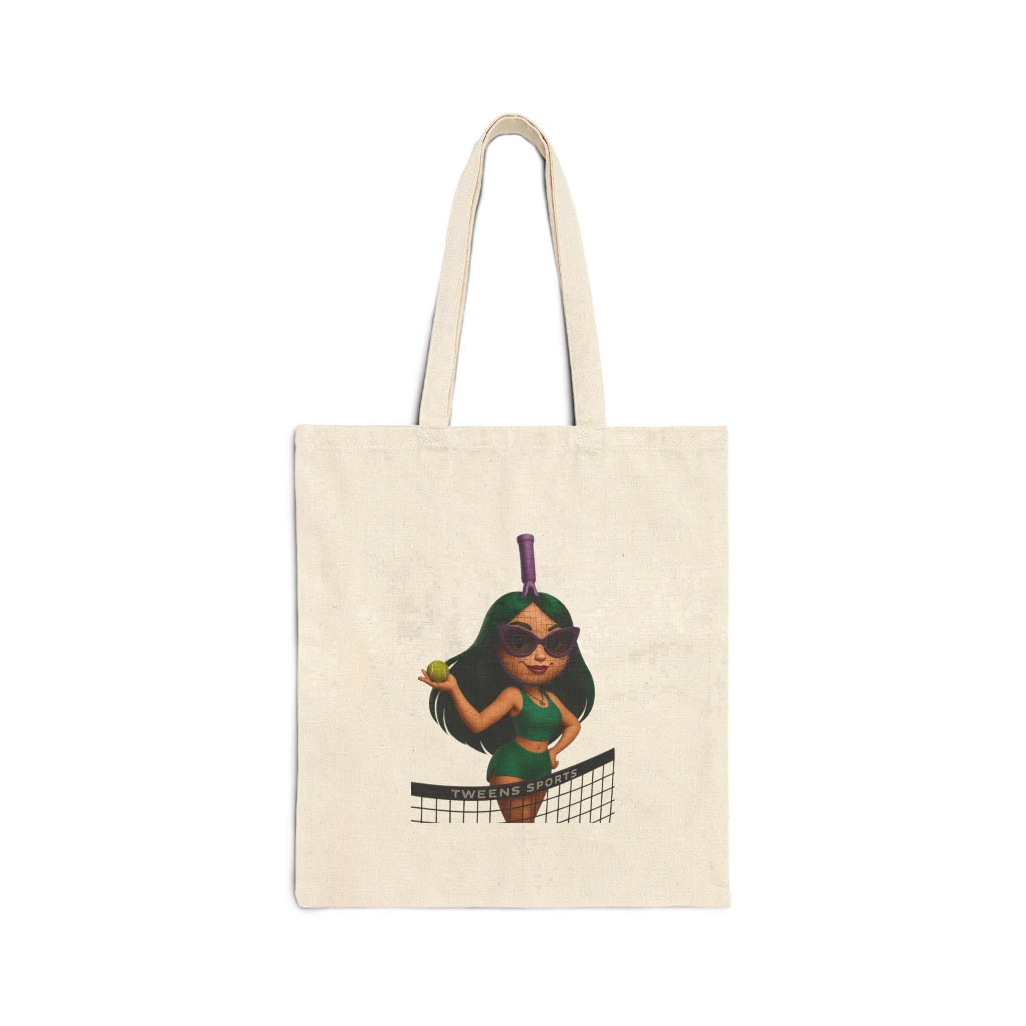 Beach Volleyball Girl Tote Bag – Cute Female Player Graphic Cotton Canvas Tote