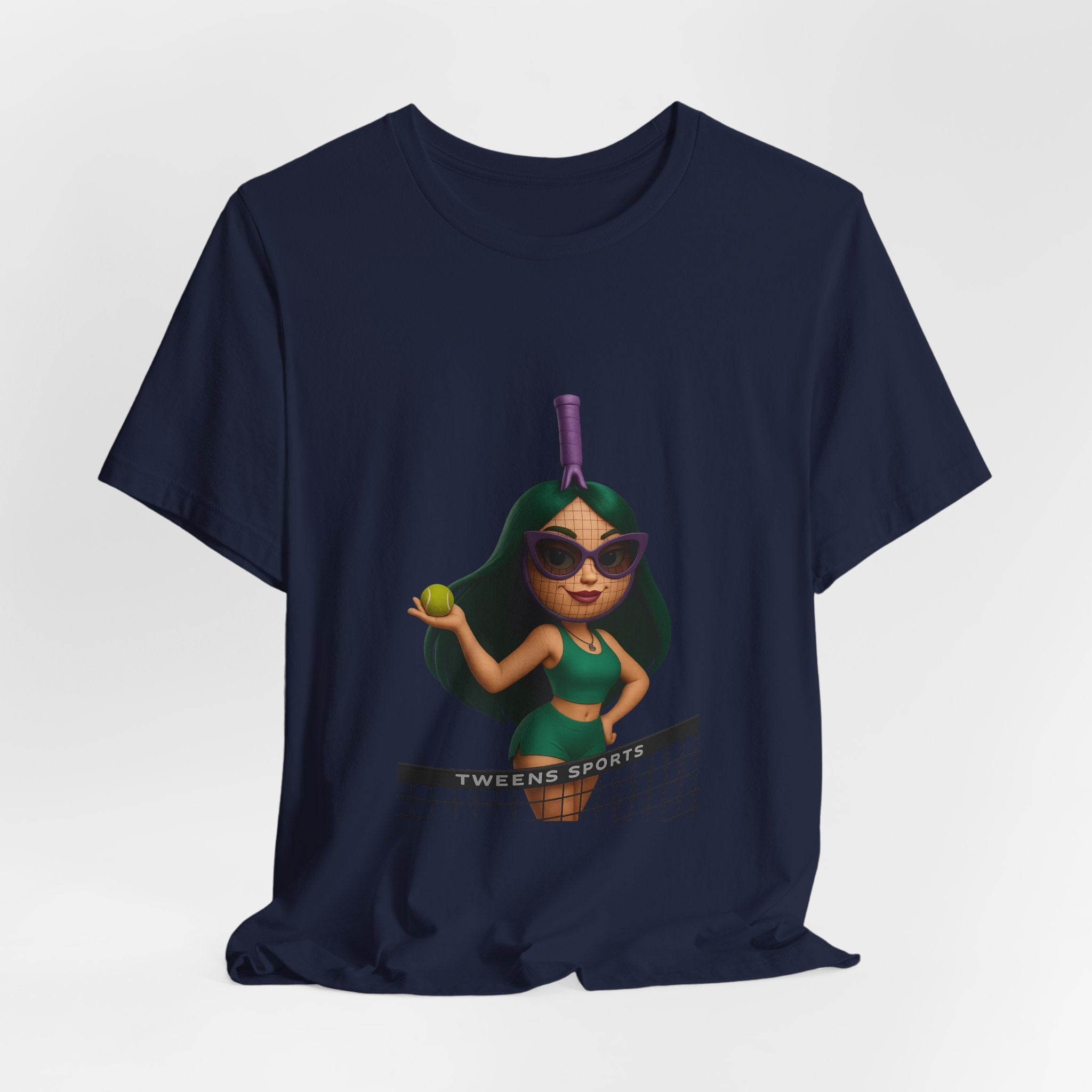 Women's Beach Volleyball Cartoon Tee — 'Queen of the Court' Graphic Shirt