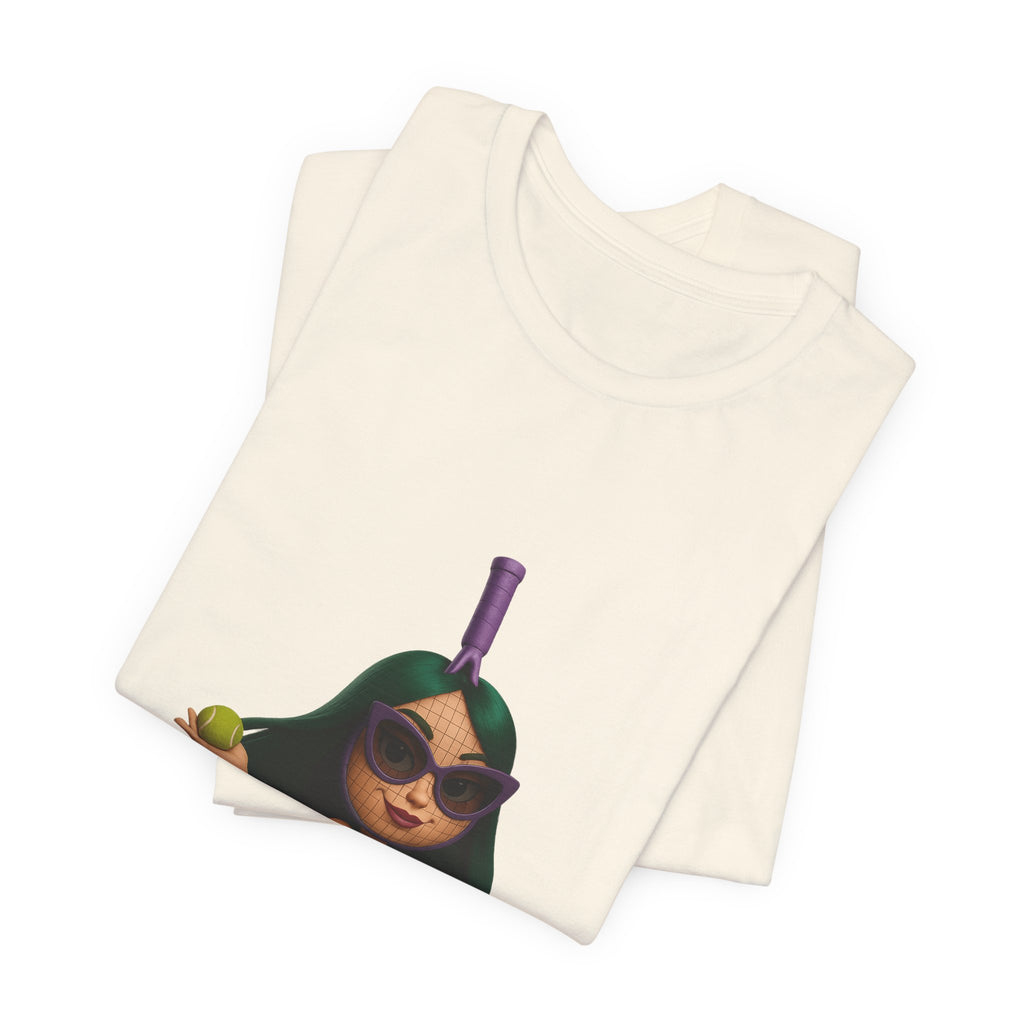 Women's Beach Volleyball Cartoon Tee — 'Queen of the Court' Graphic Shirt