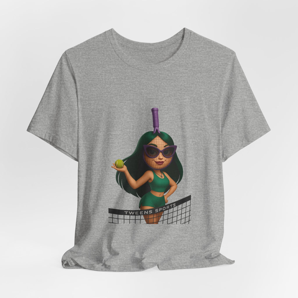 Women's Beach Volleyball Cartoon Tee — 'Queen of the Court' Graphic Shirt