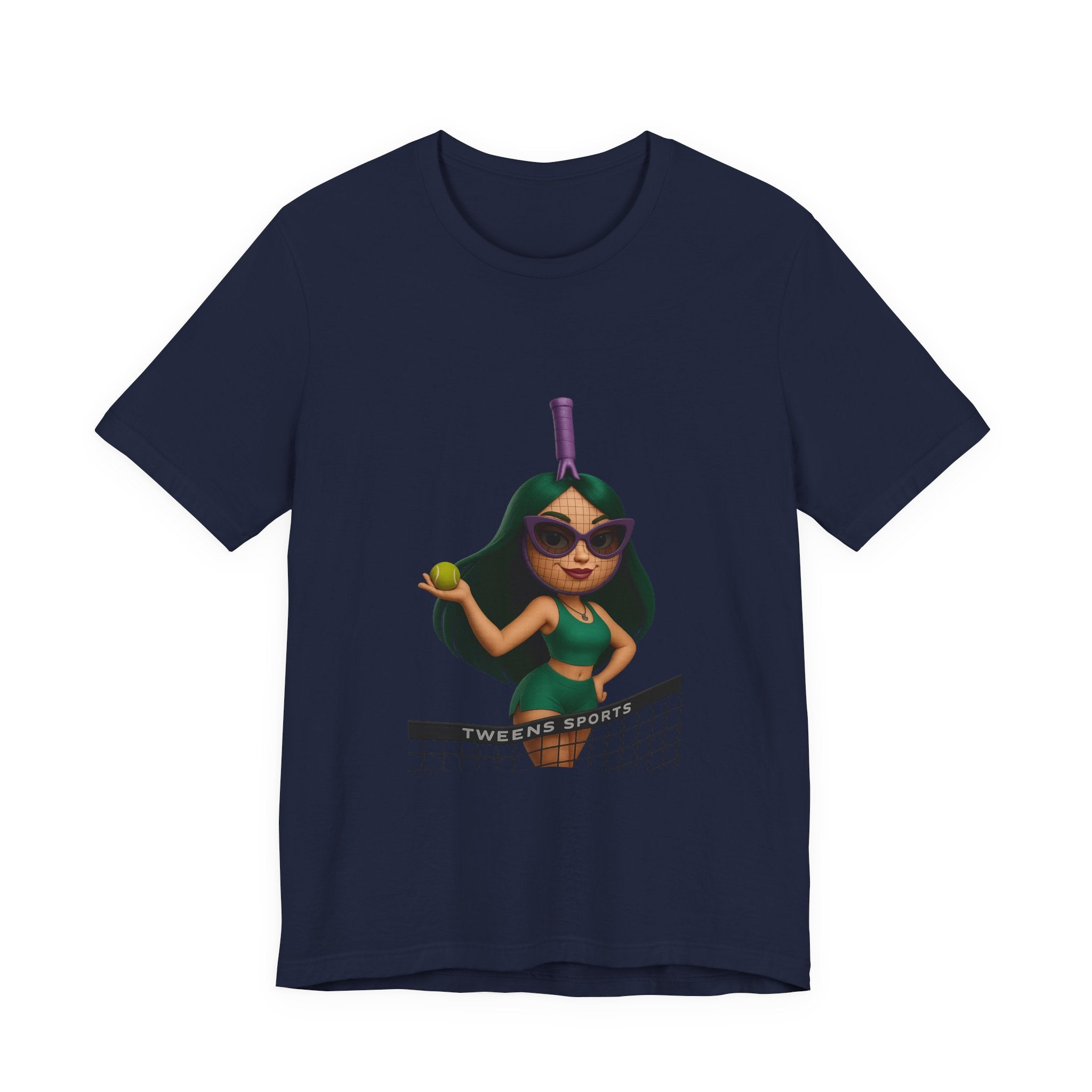 Women's Beach Volleyball Cartoon Tee — 'Queen of the Court' Graphic Shirt