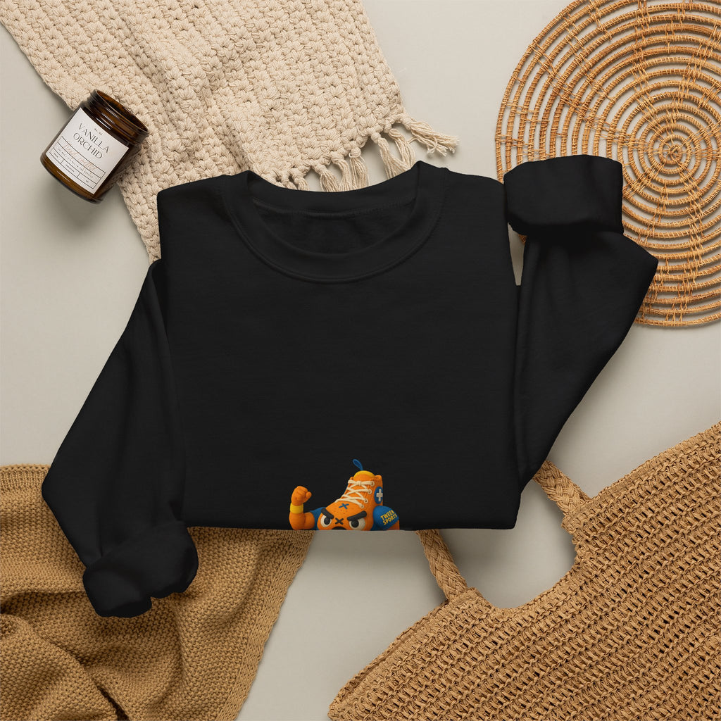 Pumpkin Skate Crewneck Sweatshirt — Cute Autumn Skateboarding Graphic