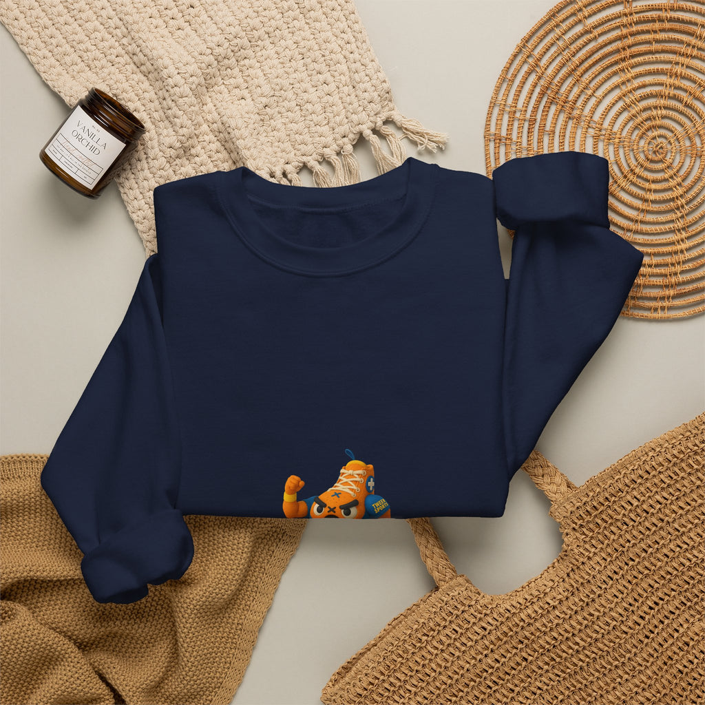 Pumpkin Skate Crewneck Sweatshirt — Cute Autumn Skateboarding Graphic