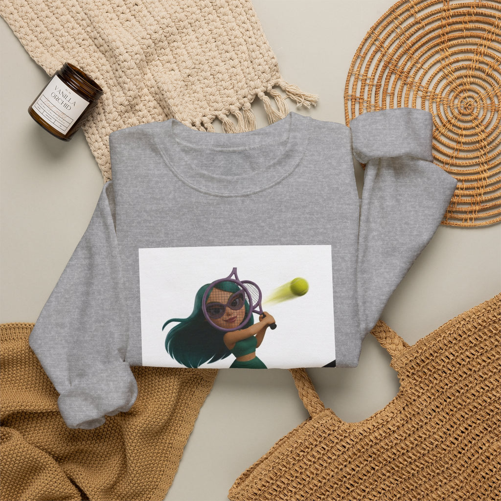 Tween Tennis Crewneck Sweatshirt — "TWEENS SPORTS" Graphic
