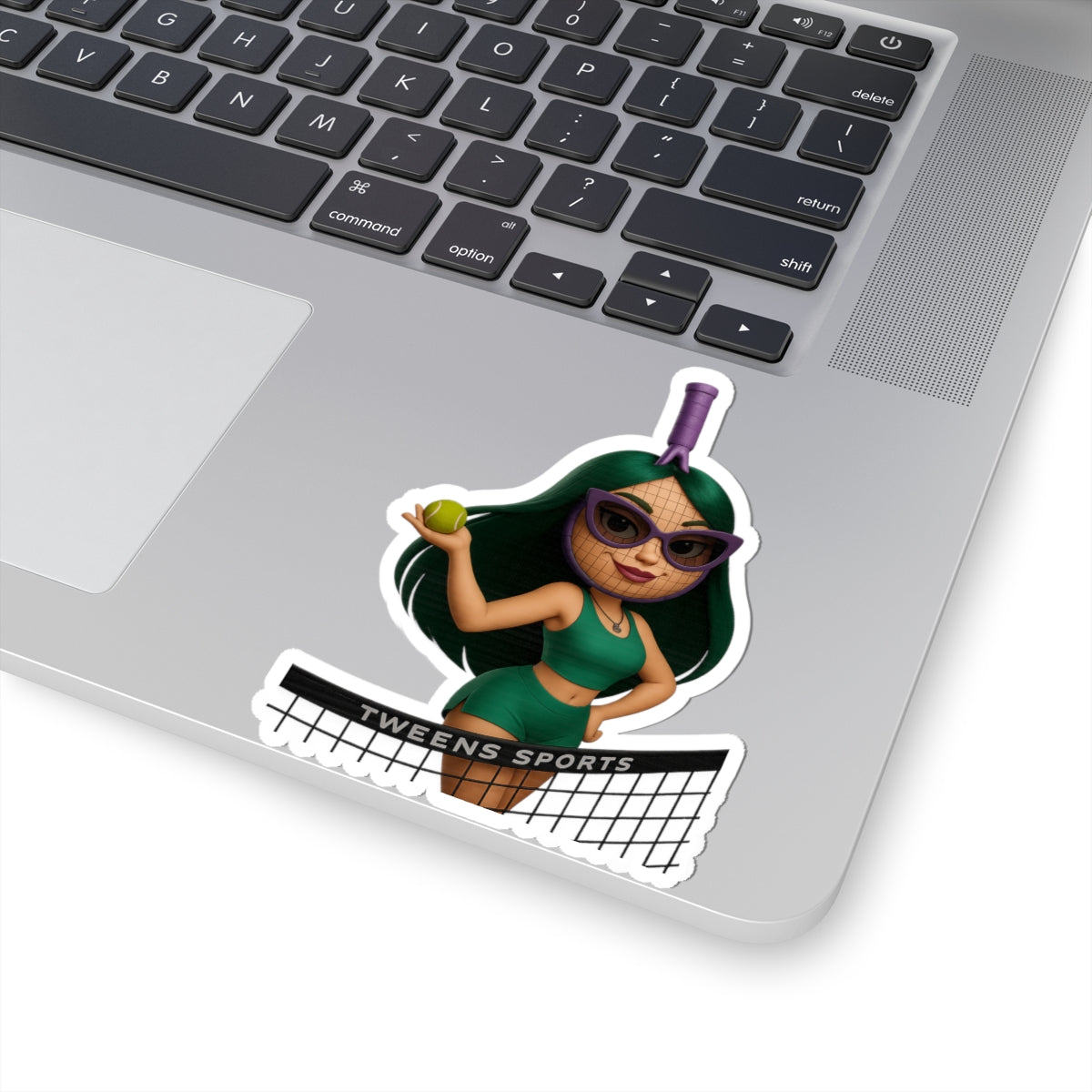 Tweens Tennis Sticker — Cute Retro Girl Tennis Kiss-Cut Sticker ("Tweens Sports")
