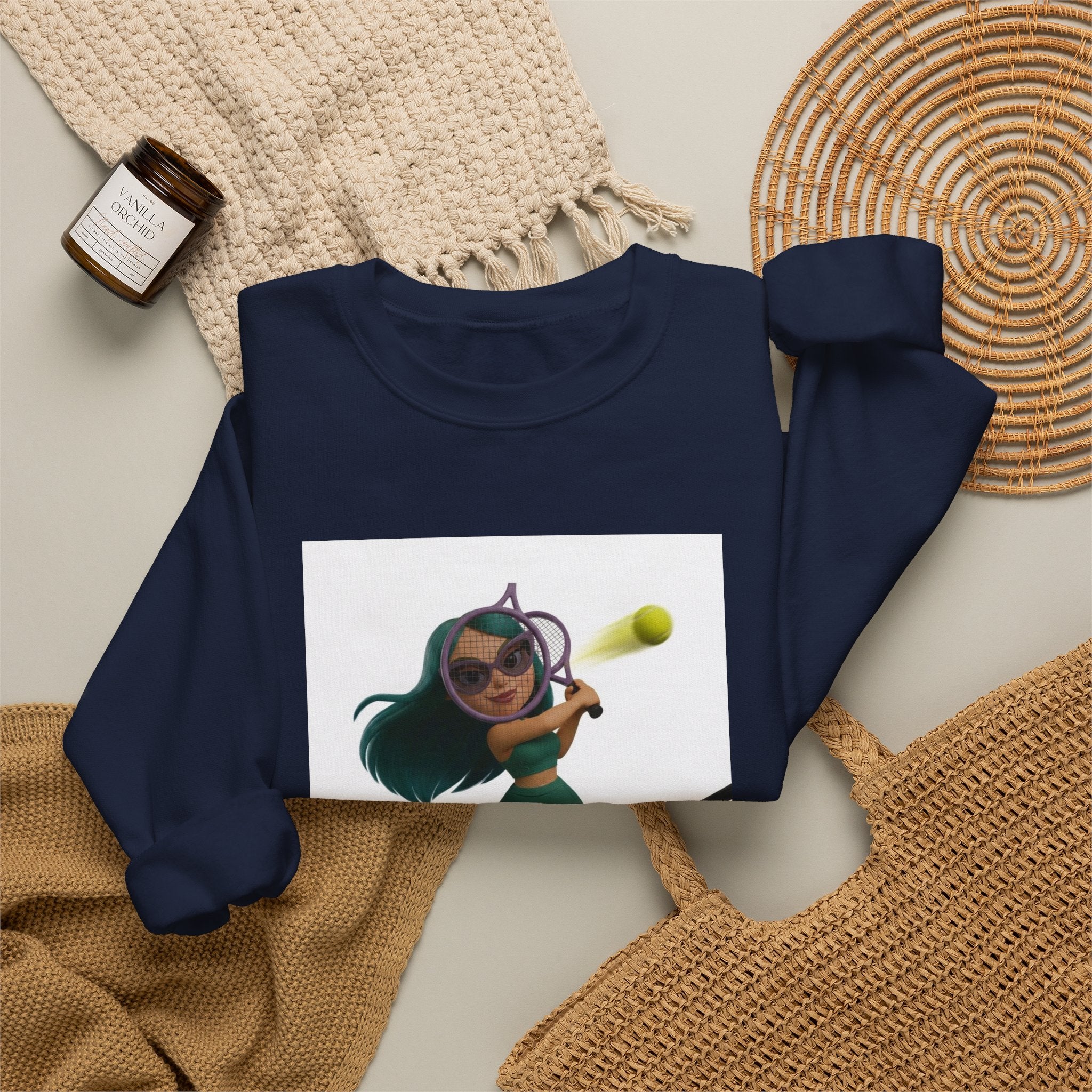Tween Tennis Crewneck Sweatshirt — "TWEENS SPORTS" Graphic