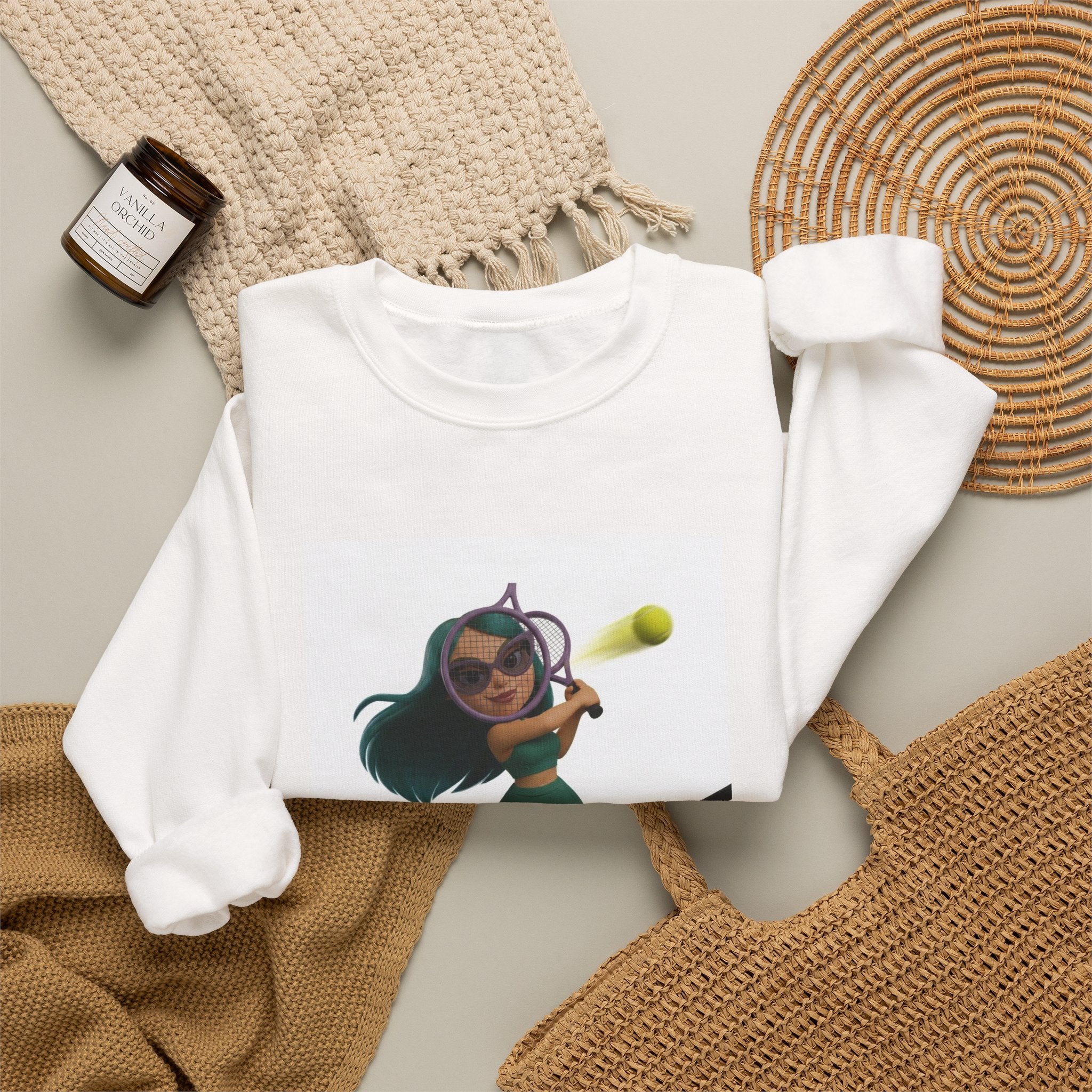 Tween Tennis Crewneck Sweatshirt — "TWEENS SPORTS" Graphic