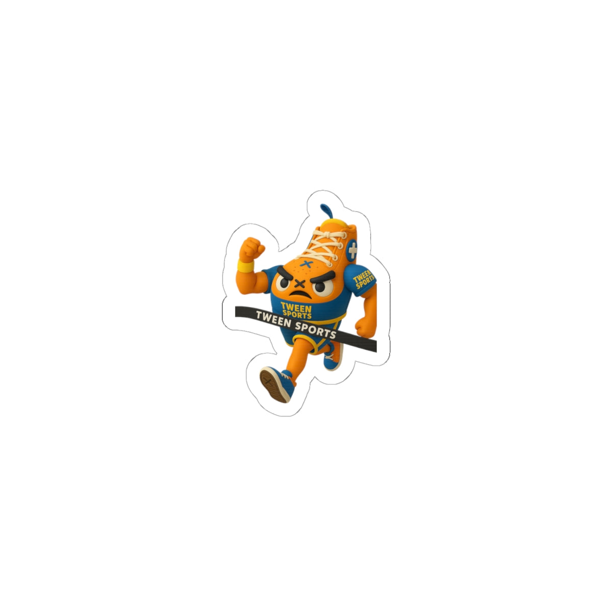 Kiss-Cut Sticker — Cartoon Running Sneaker Mascot (Tween Sports)