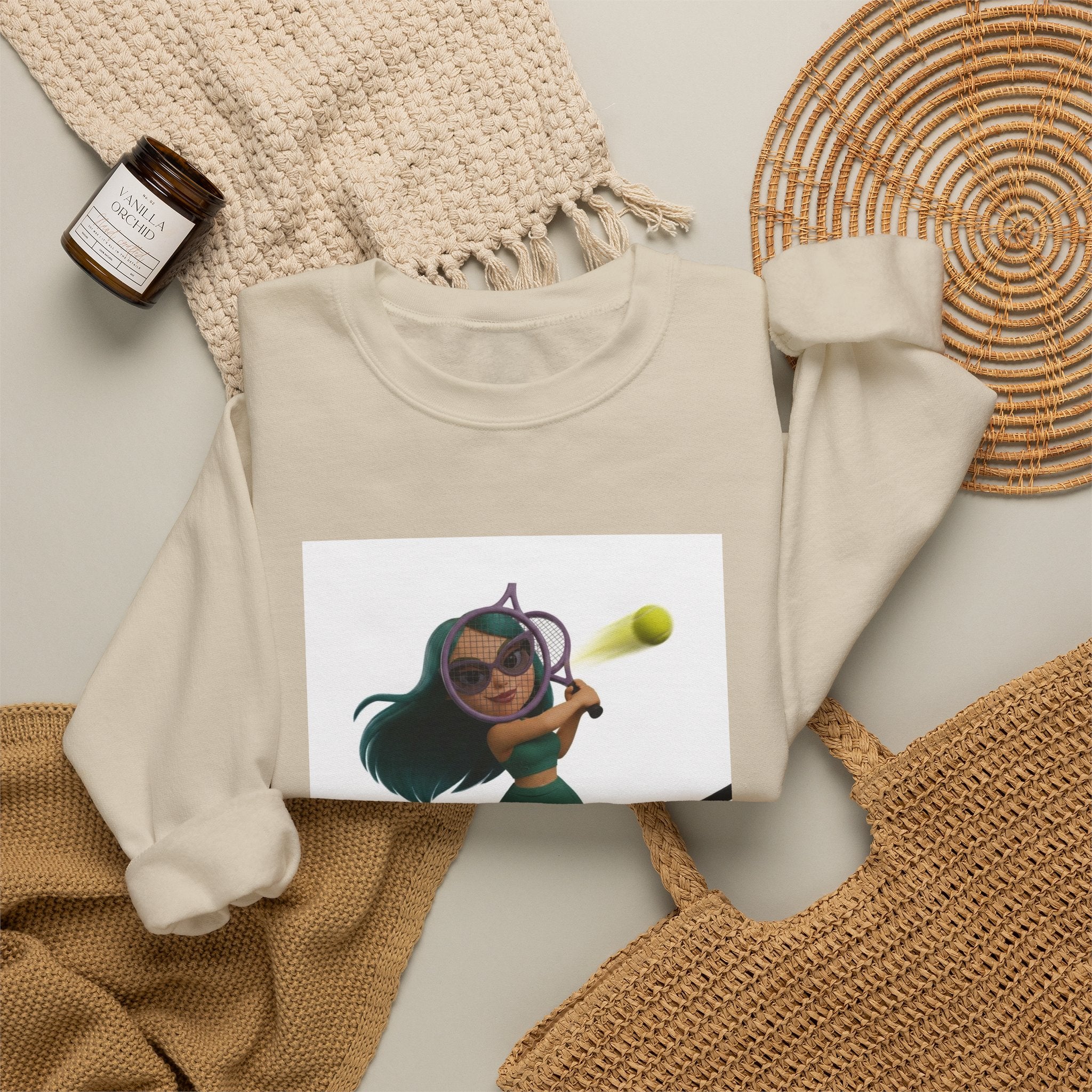 Tween Tennis Crewneck Sweatshirt — "TWEENS SPORTS" Graphic