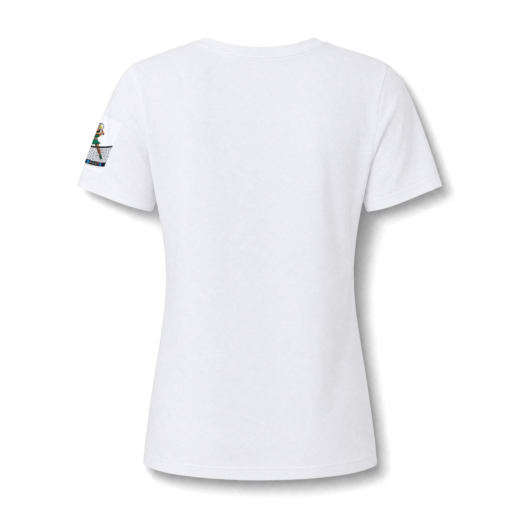 Tween Tennis V‑Neck Tee — Girls' Cute Tennis Player Graphic Shirt