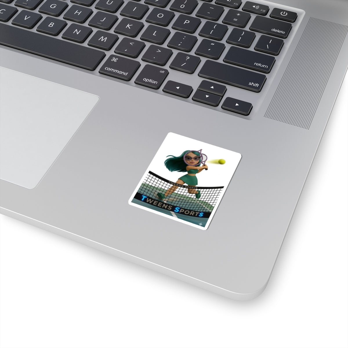 Tweens Sports Tennis Sticker — Cute Girl Tennis Player Kiss-Cut Sticker